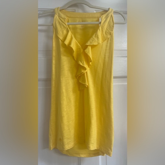 Lilly Pulitzer Shay Ruffled Tank Top Yellow Small - Picture 6 of 6